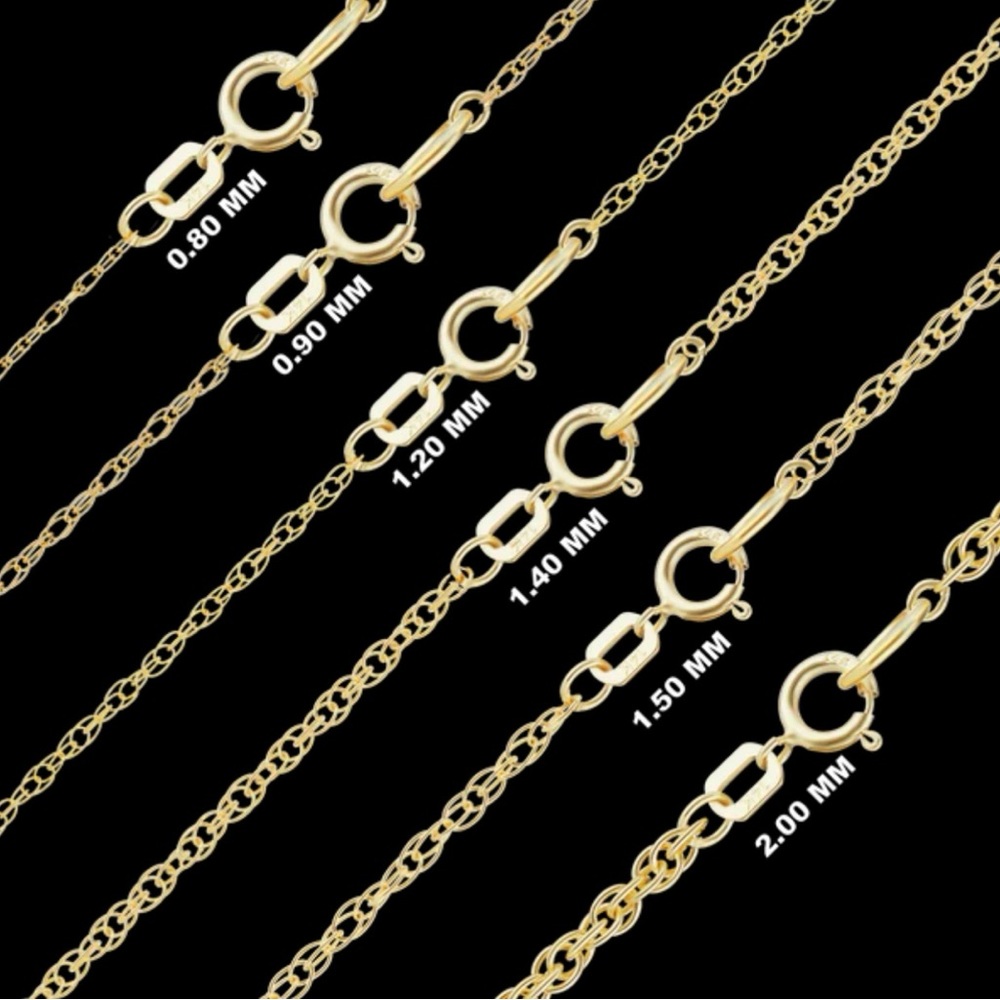 14K Solid Yellow Gold Chain 18”, .80mm, .50grams - Picture 2 of 3